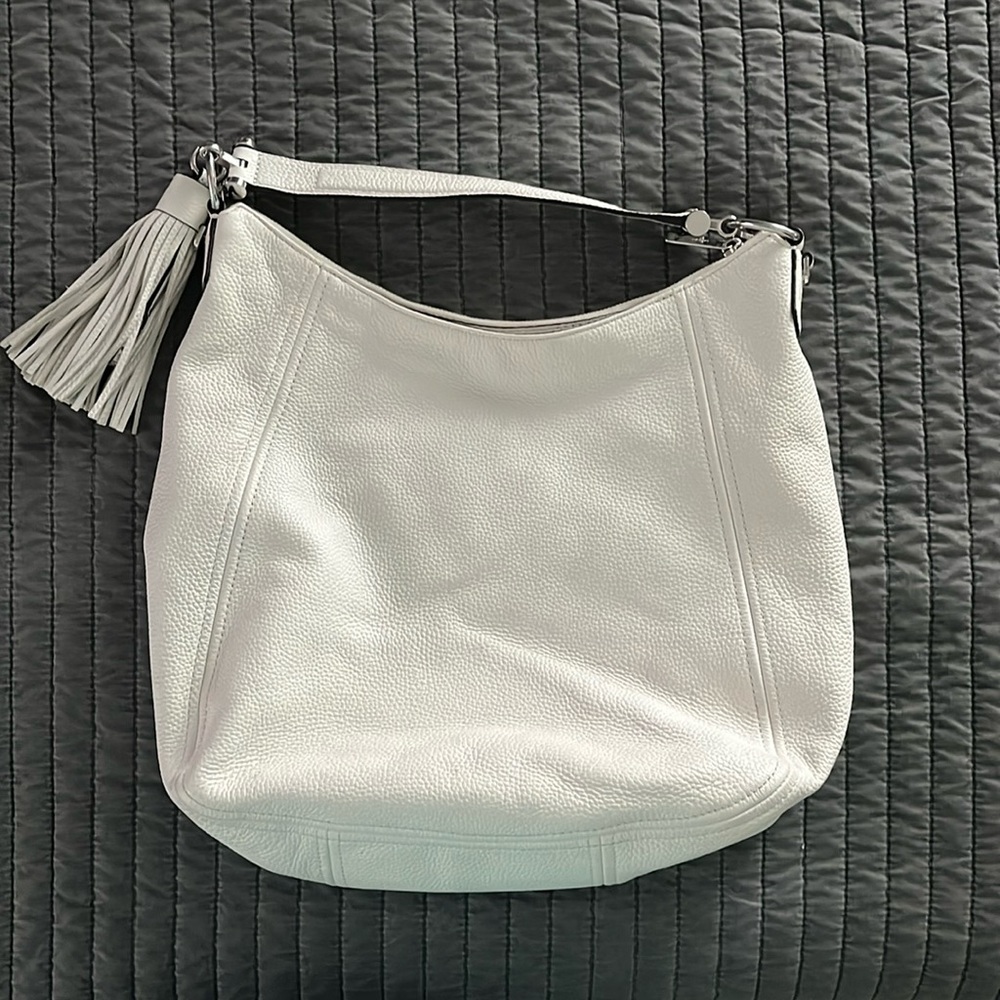 Michael Kors white leather shoulder bag